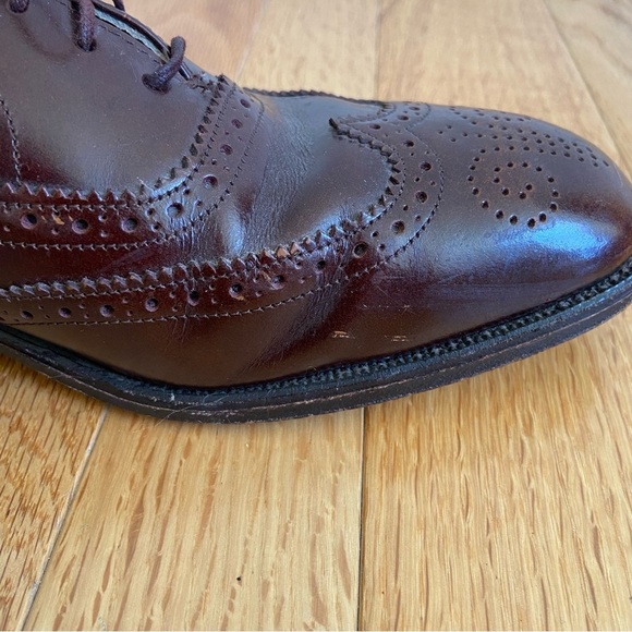 Nettleton Wingtip Dress Shoes Mens 8 Brown Leather Oxfords Formal Preppy Career main image 7